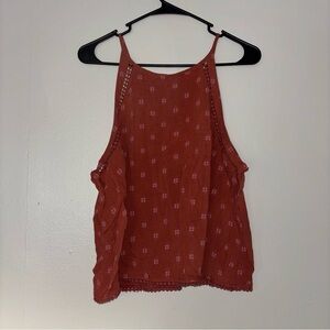 Mudd Rust Colored Tank Top with Pink Accents